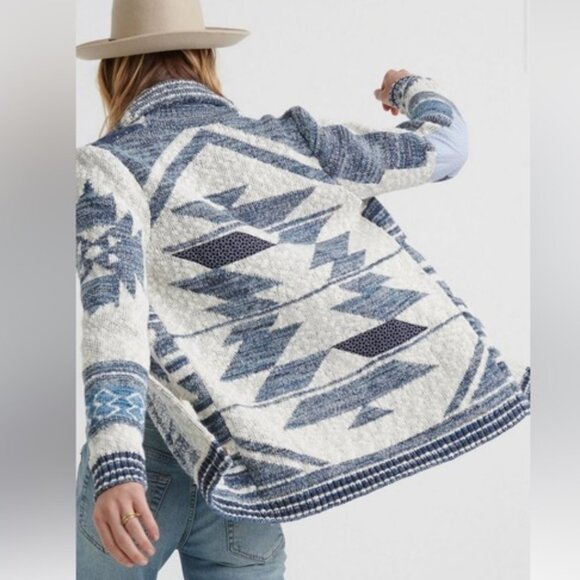 Lucky Brand | Jacquard Patch Cardigan - Picture 2 of 10